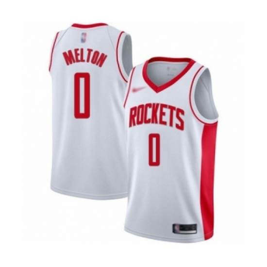 Men's Houston Rockets 0 De'Anthony Melton Authentic White Finished Basketball Jersey - Association Edition