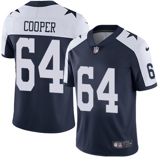 Men's Nike Dallas Cowboys 64 Jonathan Cooper Navy Blue Throwback Alternate Vapor Untouchable Limited Player NFL Jersey