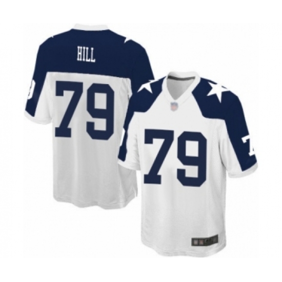 Men's Dallas Cowboys 79 Trysten Hill Game White Throwback Alternate Football Jersey