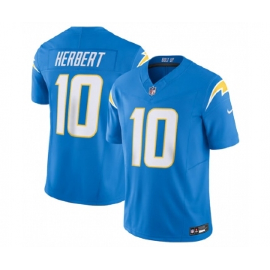 Men's Nike Los Angeles Chargers 10 Justin Herbert Blue 2023 F.U.S.E. Vapor Untouchable Limited Stitched Jersey