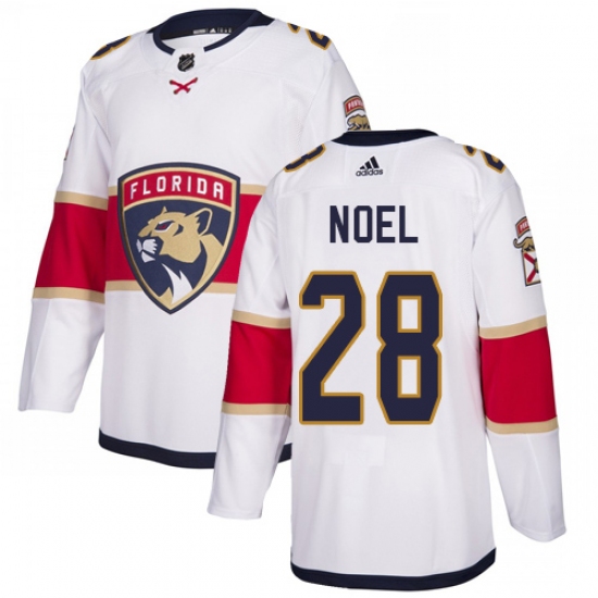 Men's Adidas Florida Panthers 28 Serron Noel Authentic White Away NHL Jersey