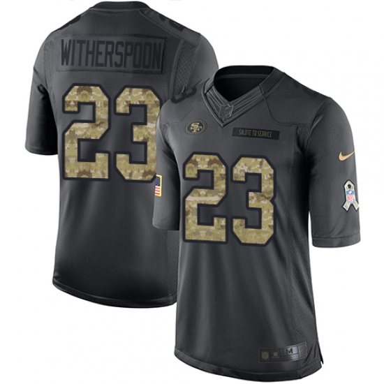 Youth Nike San Francisco 49ers 23 Ahkello Witherspoon Limited Black 2016 Salute to Service NFL Jersey