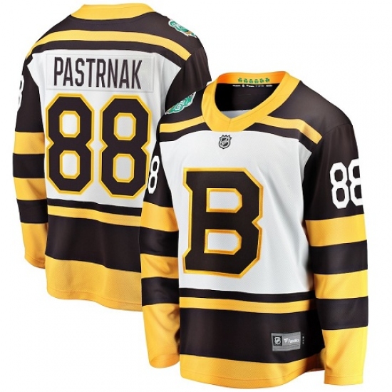 Men's Boston Bruins 88 David Pastrnak White 2019 Winter Classic Fanatics Branded Breakaway NHL Jersey