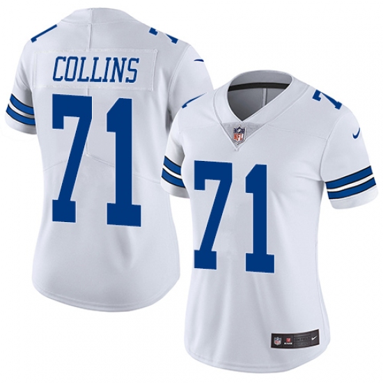 Women's Nike Dallas Cowboys 71 La'el Collins White Vapor Untouchable Limited Player NFL Jersey