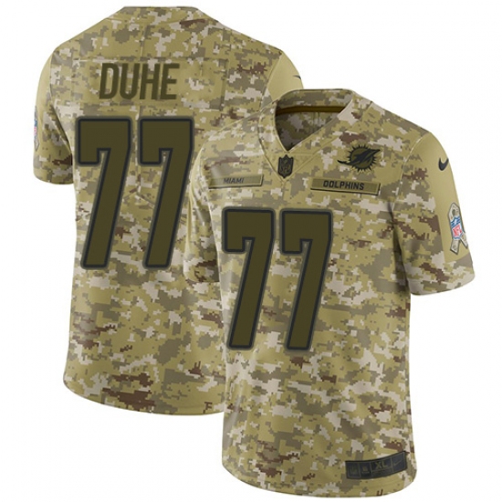 Youth Nike Miami Dolphins 77 Adam Joseph Duhe Limited Camo 2018 Salute to Service NFL Jersey