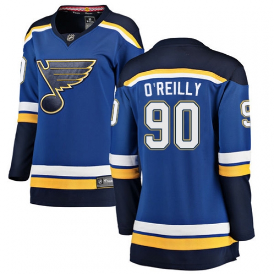 Women's St. Louis Blues 90 Ryan O'Reilly Fanatics Branded Royal Blue Home Breakaway NHL Jersey