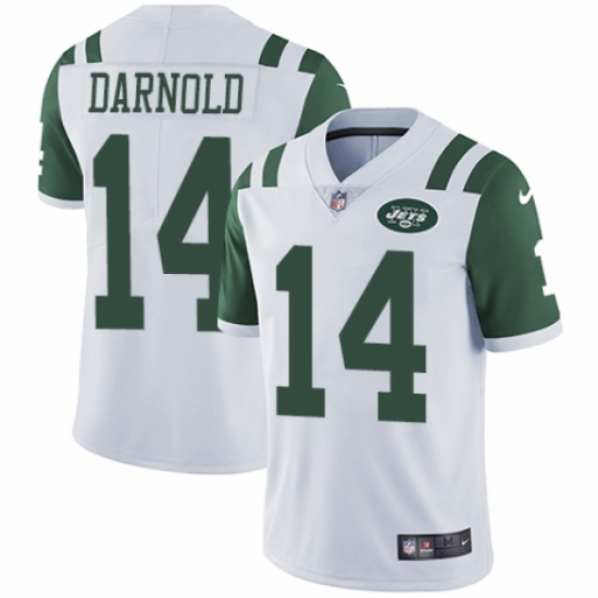 Men's Nike New York Jets 14 Sam Darnold White Vapor Untouchable Limited Player NFL Jersey