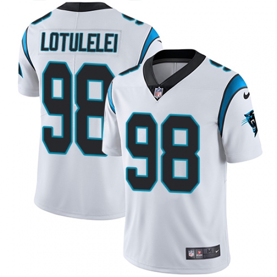 Youth Nike Carolina Panthers 98 Star Lotulelei White Vapor Untouchable Limited Player NFL Jersey