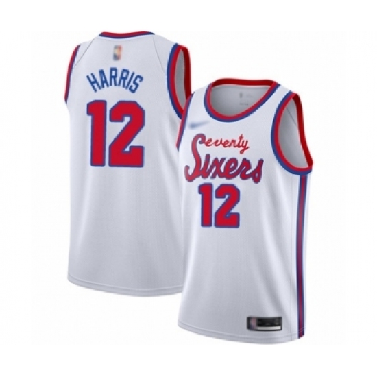 Men's Philadelphia 76ers 12 Tobias Harris Authentic White Hardwood Classics Basketball Jersey