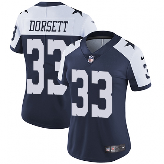 Women's Nike Dallas Cowboys 33 Tony Dorsett Navy Blue Throwback Alternate Vapor Untouchable Limited Player NFL Jersey