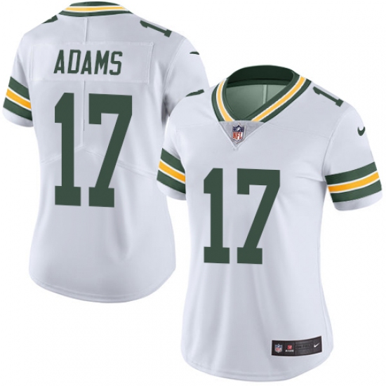 Women's Nike Green Bay Packers 17 Davante Adams White Vapor Untouchable Limited Player NFL Jersey