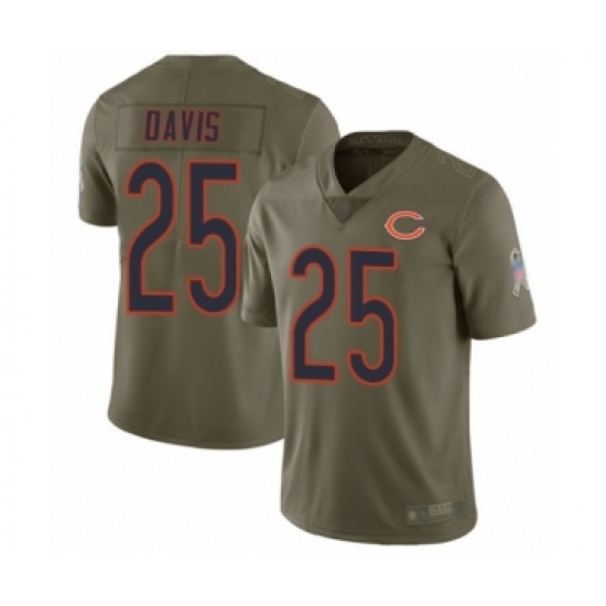 Youth Chicago Bears 25 Mike Davis Limited Olive 2017 Salute to Service Football Jersey
