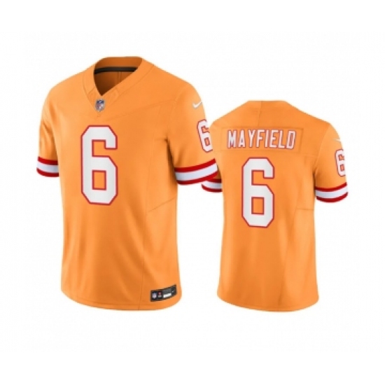 Men's Nike Tampa Bay Buccaneers 6 Baker Mayfield Orange Throwback Limited Stitched Jersey