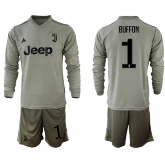 Juventus 1 Buffon Away Long Sleeves Soccer Club Jersey