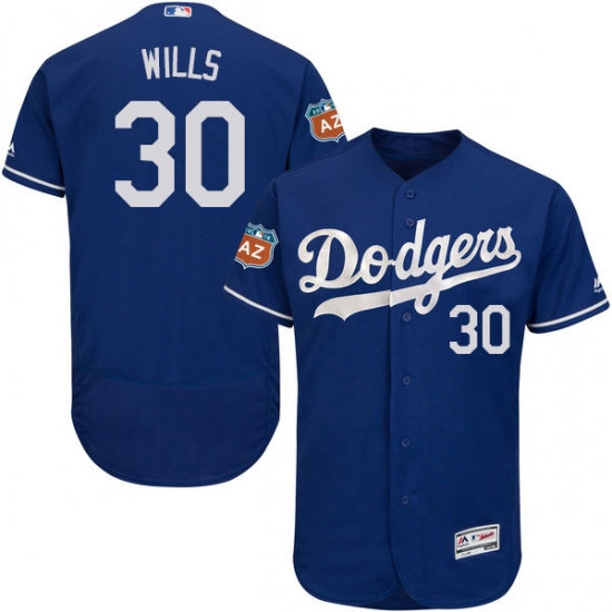 Men's Majestic Los Angeles Dodgers 30 Maury Wills Royal Blue Flexbase Authentic Collection MLB Jersey