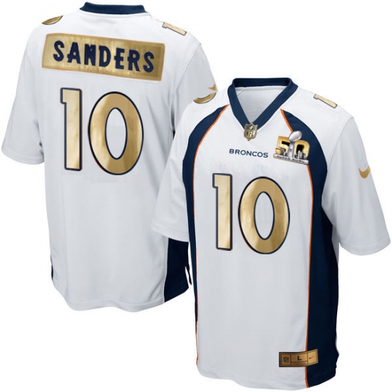 Men's Nike Denver Broncos 10 Emmanuel Sanders Game White Super Bowl 50 Collection NFL Jersey