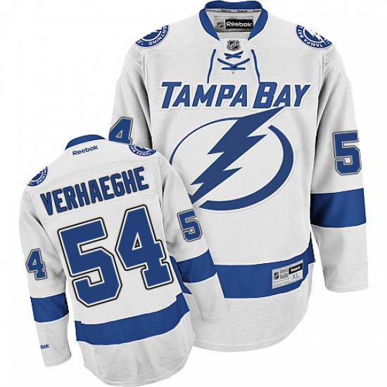 Youth Reebok Tampa Bay Lightning 54 Carter Verhaeghe Authentic White Away NHL Jersey