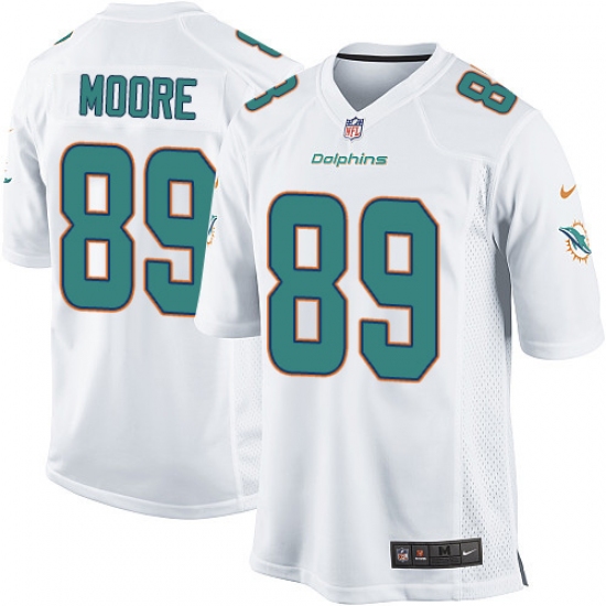 Youth Nike Miami Dolphins 89 Nat Moore Game White NFL Jersey