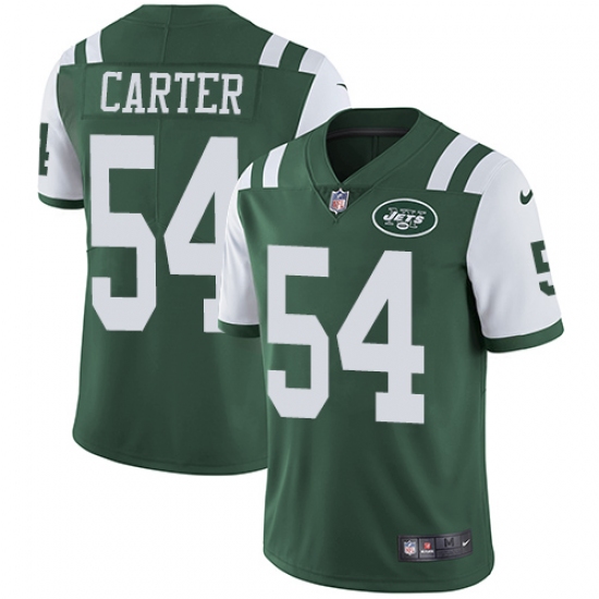 Men's Nike New York Jets 54 Bruce Carter Green Team Color Vapor Untouchable Limited Player NFL Jersey