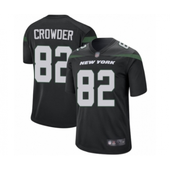 Men's New York Jets 82 Jamison Crowder Game Black Alternate Football Jersey