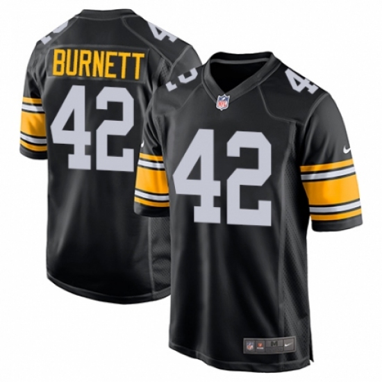 Men's Nike Pittsburgh Steelers 42 Morgan Burnett Game Black Alternate NFL Jersey