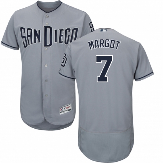 Men's Majestic San Diego Padres 7 Manuel Margot Authentic Grey Road Cool Base MLB Jersey