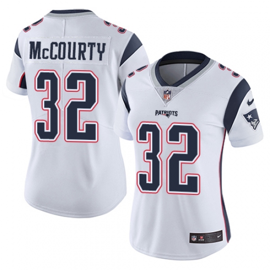 Women's Nike New England Patriots 32 Devin McCourty White Vapor Untouchable Limited Player NFL Jersey