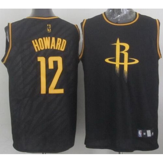Rockets 12 Dwight Howard Black Precious Metals Fashion Stitched NBA Jersey