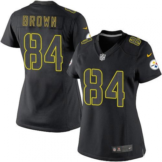 Women's Nike Pittsburgh Steelers 84 Antonio Brown Limited Black Impact NFL Jersey