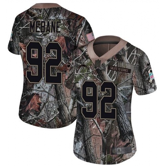 Women's Nike Los Angeles Chargers 92 Brandon Mebane Limited Camo Rush Realtree NFL Jersey