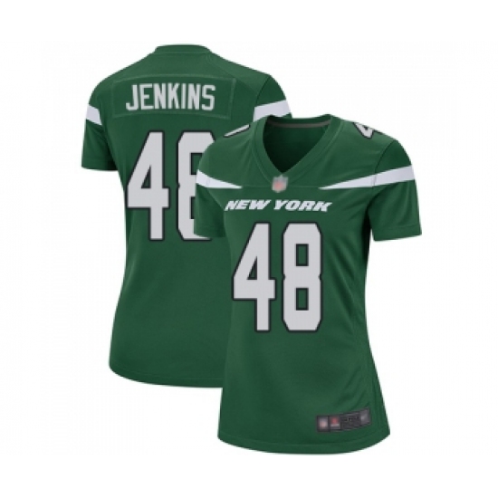 Women's New York Jets 48 Jordan Jenkins Game Green Team Color Football Jersey