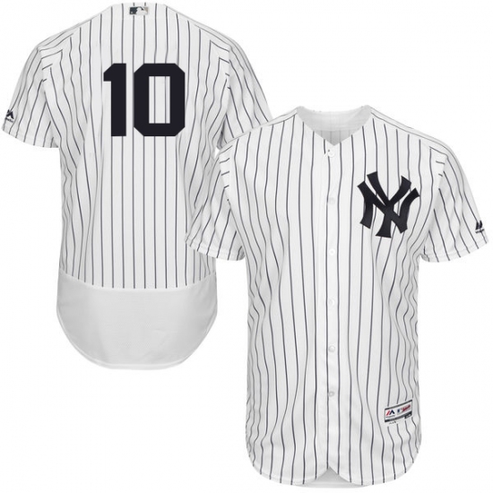 Men's Majestic New York Yankees 10 Phil Rizzuto White Home Flex Base Authentic Collection MLB Jersey