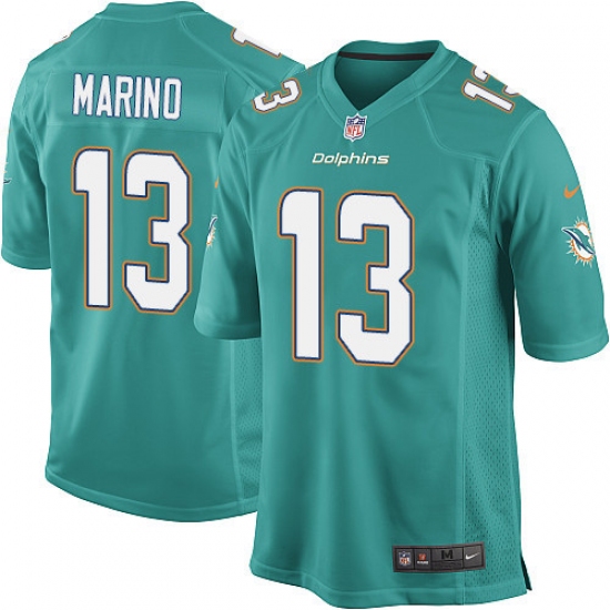 Men's Nike Miami Dolphins 13 Dan Marino Game Aqua Green Team Color NFL Jersey