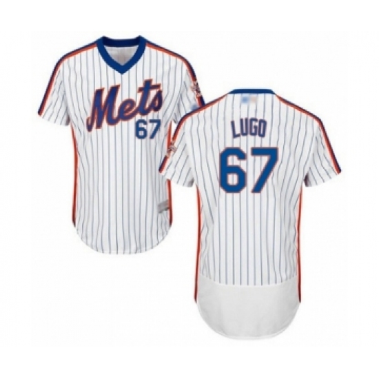 Men's New York Mets 67 Seth Lugo White Alternate Flex Base Authentic Collection Baseball Player Jersey