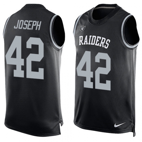 Men's Nike Oakland Raiders 42 Karl Joseph Limited Black Player Name & Number Tank Top NFL Jersey