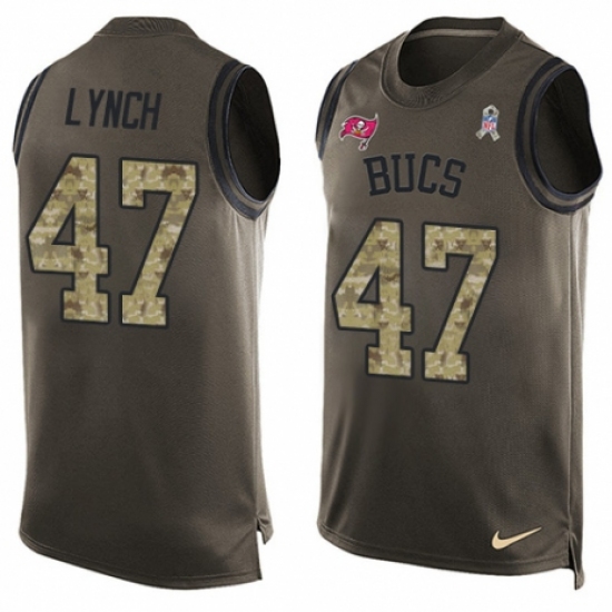 Men's Nike Tampa Bay Buccaneers 47 John Lynch Limited Green Salute to Service Tank Top NFL Jersey