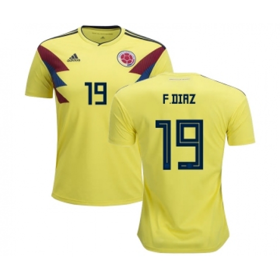 Colombia 19 F.Diaz Home Kid Soccer Country Jersey