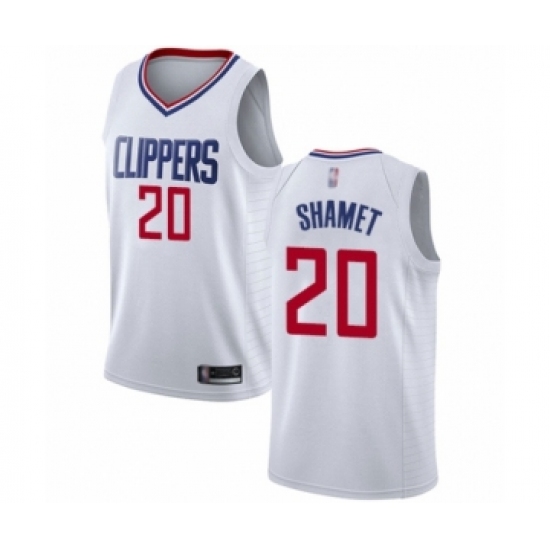 Youth Los Angeles Clippers 20 Landry Shamet Swingman White Basketball Jersey - Association Edition