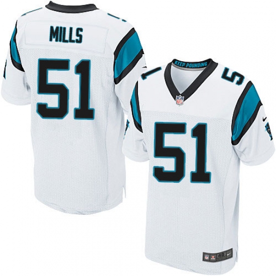 Men's Nike Carolina Panthers 51 Sam Mills Elite White NFL Jersey