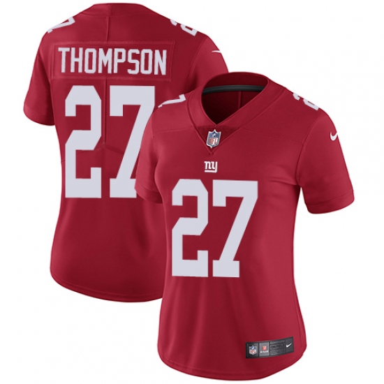 Women's Nike New York Giants 27 Darian Thompson Red Alternate Vapor Untouchable Limited Player NFL Jersey