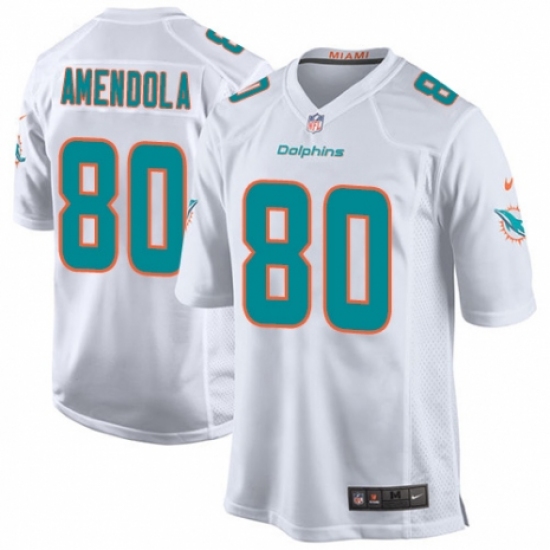 Men's Nike Miami Dolphins 80 Danny Amendola Game White NFL Jersey