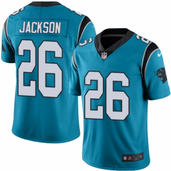 Youth Nike Carolina Panthers 26 Donte Jackson Limited Blue Rush Vapor Untouchable NFL Jersey