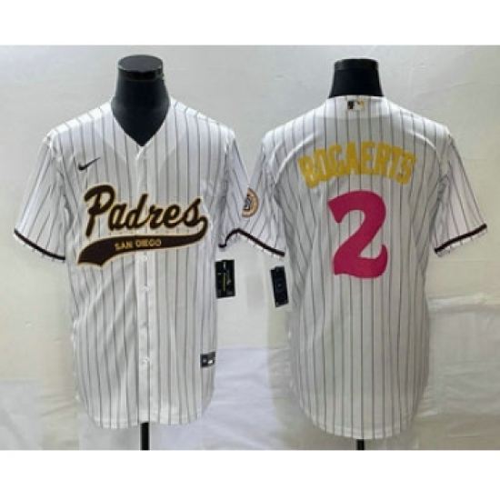 Men's San Diego Padres 2 Xander Bogaerts White NEW 2023 City Connect Cool Base Stitched Jersey 1