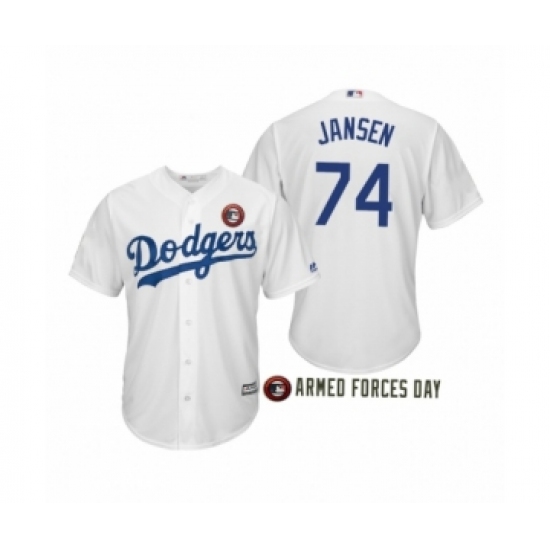 Men's 2019 Armed Forces Day Kenley Jansen 74 Los Angeles Dodgers White Jersey