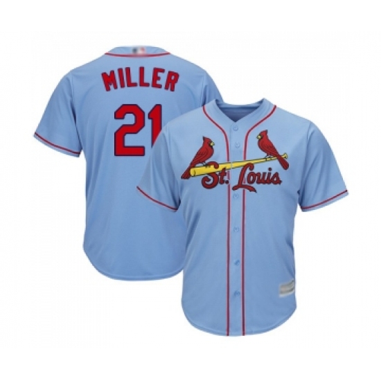 Men's St. Louis Cardinals 21 Andrew Miller Replica Light Blue Alternate Cool Base Baseball Jersey