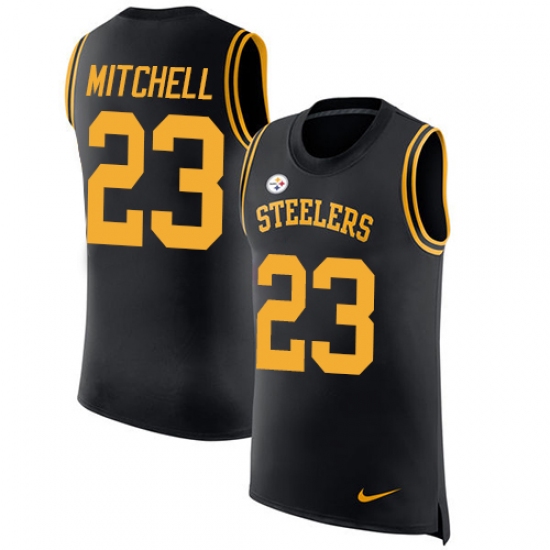 Men's Nike Pittsburgh Steelers 23 Mike Mitchell Limited Black Rush Player Name & Number Tank Top NFL Jersey