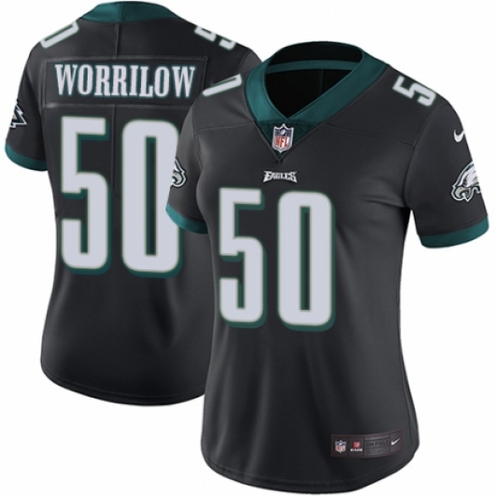 Women's Nike Philadelphia Eagles 50 Paul Worrilow Black Alternate Vapor Untouchable Limited Player NFL Jersey