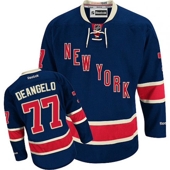 Youth Reebok New York Rangers 77 Anthony DeAngelo Authentic Navy Blue Third NHL Jersey