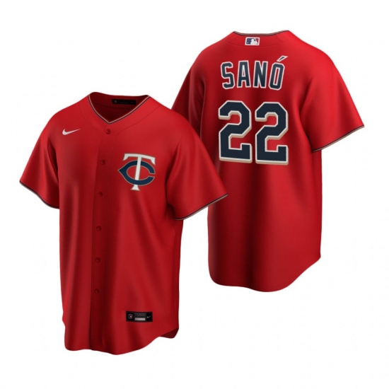 Men's Nike Minnesota Twins 22 Miguel Sano Red Alternate Stitched Baseball Jersey