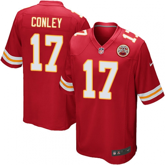 Men's Nike Kansas City Chiefs 17 Chris Conley Game Red Team Color NFL Jersey